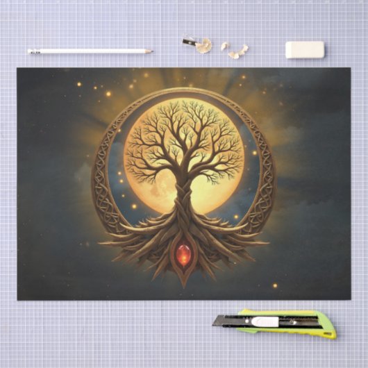 Levensboom – Verlicht door de Maan Tissuepapier (Craft)