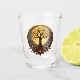 Levensboom – Verlicht door het Maanlicht Shot Glas