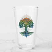 Levensboom Verschuivende Dageraad Glas (Achterkant)