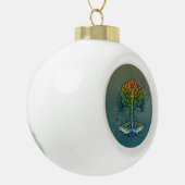 Levensboom Verschuivende Dageraad Keramische Bal Ornament (Links)