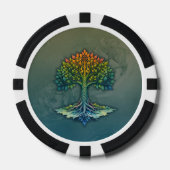 Levensboom Verschuivende Dageraad Poker Chips (Voorkant)