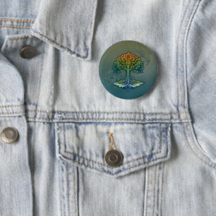 Levensboom Verschuivende Dageraad Ronde Button 5,7 Cm