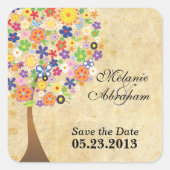 Levensboom Vierkante Sticker (Voorkant)