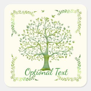 Levensboom Vierkante Sticker