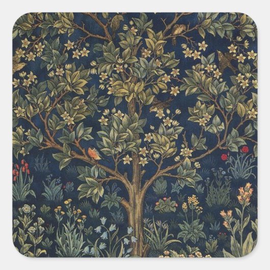 Levensboom Vierkante Sticker (Voorkant)