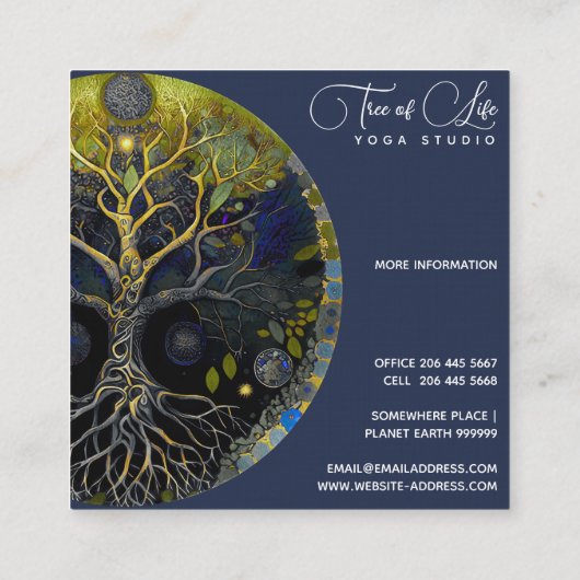 Levensboom Vierkante Visitekaartje (Achterkant)