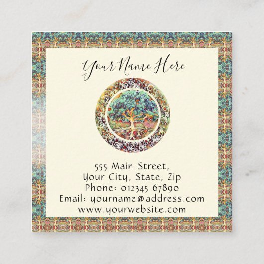 Levensboom Vierkante Visitekaartje (Achterkant)