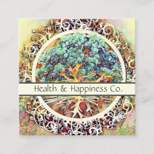 Levensboom Vierkante Visitekaartje (Voorkant)