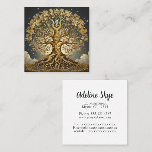 Levensboom Vierkante Visitekaartje (Voorkant / Achterkant)