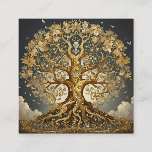 Levensboom Vierkante Visitekaartje (Voorkant)