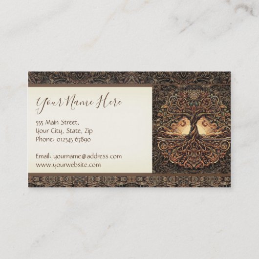 Levensboom Visitekaartje (Achterkant)