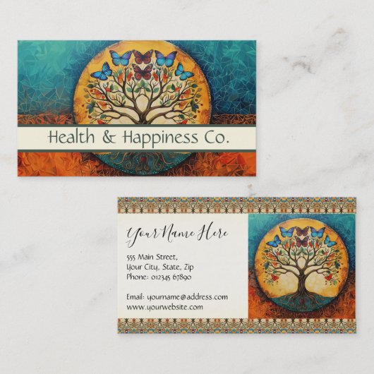 Levensboom Vlinders Visitekaartje (Voorkant / Achterkant)