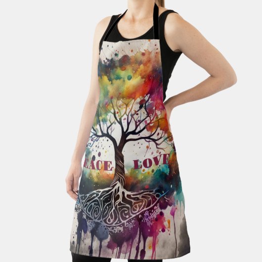 LEVENSBOOM. Vrede, Liefde (bewerkbaar) Schort (Insitu)