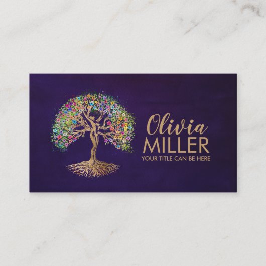 Levensboom - Vrouw Silhouet Visitekaartje (Voorkant)