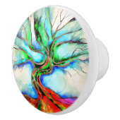 Levensboom - waterverf, inkt en goud keramische knop (Rechts)