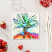 Levensboom - waterverf, inkt en goud servet (Insitu)