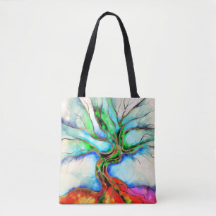 Levensboom - waterverf, inkt en goud tote bag