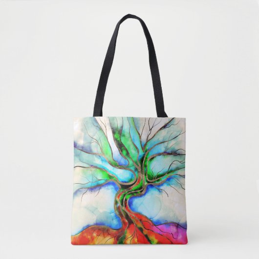 Levensboom - waterverf, inkt en goud tote bag (Voorkant)