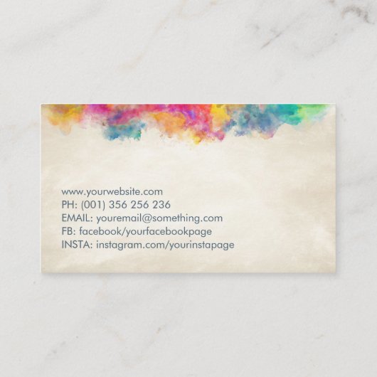 Levensboom - Waterverf Visitekaartje (Achterkant)