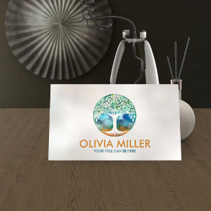 Levensboom - Waterverf Visitekaartje