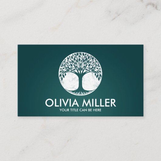 Levensboom - Witte Waterverf Visitekaartje (Voorkant)