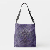 Levensboom - Yggdrasil Amethyst en zilver Crossbody Tas (Achterkant)