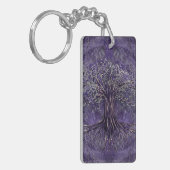 Levensboom - Yggdrasil Amethyst en zilver Sleutelhanger (Voorkant Links)