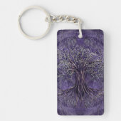 Levensboom - Yggdrasil Amethyst en zilver Sleutelhanger (Voorkant)