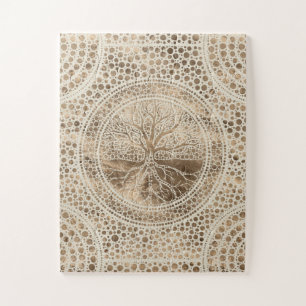 Levensboom - Yggdrasil - Dot Art Pastel Gold Legpuzzel