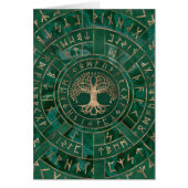 Levensboom - Yggdrasil en Futhark - Malachite (Voorkant)