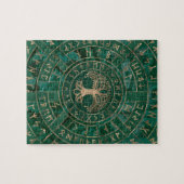 Levensboom - Yggdrasil en Futhark - Malachite Legpuzzel (Horizontaal)