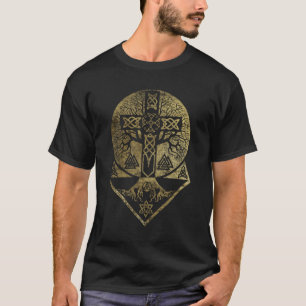 Levensboom - Yggdrasil en Keltische Kruis T-shirt