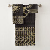 Levensboom - Yggdrasil en Looppas op hout Bad Handdoek (Insitu)