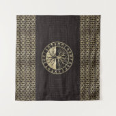 Levensboom - Yggdrasil en Looppas op hout Wandkleed (Voorkant (horizontaal))