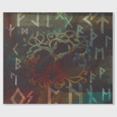 Levensboom - Yggdrasil - en runes Cadeaupapier (Vlak)
