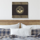 Levensboom - Yggdrasil en Runes op hout Canvas Afdruk (Insitu (Slaapkamer))