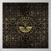 Levensboom - Yggdrasil en Runes Poster (Voorkant)