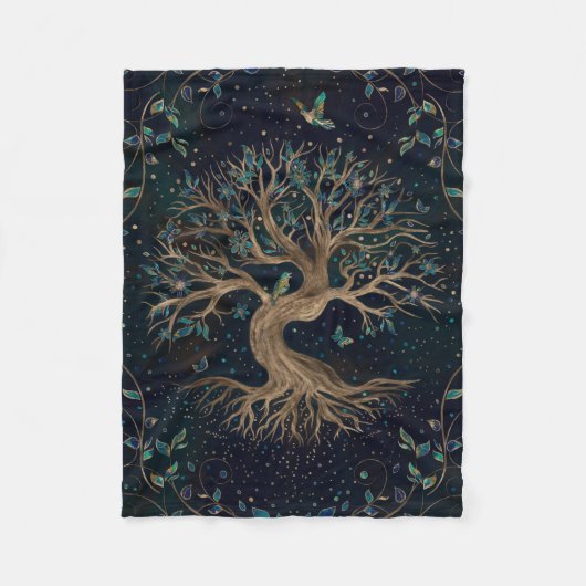 Levensboom - Yggdrasil Fleece Deken (Voorkant)