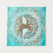 Levensboom - Yggdrasil - Gentle blue Wandkleed (Voorkant (horizontaal))