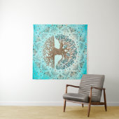 Levensboom - Yggdrasil - Gentle blue Wandkleed (In Situ (horizontaal))