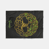 Levensboom - Yggdrasil - Gold met aangepaste naam Fleece Deken (Voorkant (Horizontaal))