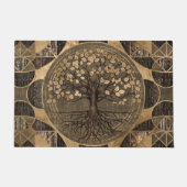 Levensboom - Yggdrasil - Hout en goud Deurmat (Voorkant)