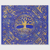 Levensboom - Yggdrasil - Lapis Lazuli Cadeaupapier (Vlak)