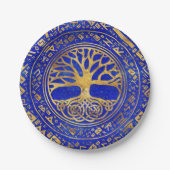 Levensboom - Yggdrasil - Lapis Lazuli Papieren Bordje (Voorkant)