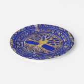 Levensboom - Yggdrasil - Lapis Lazuli Papieren Bordje (Gekanteld)
