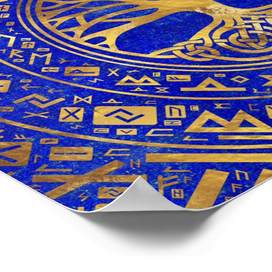 Levensboom - Yggdrasil - Lapis Lazuli Poster (Hoek)