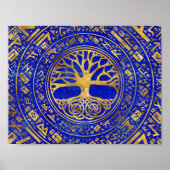 Levensboom - Yggdrasil - Lapis Lazuli Poster (Voorkant)
