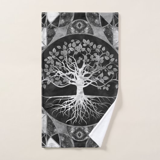 Levensboom - Yggdrasil - Marmer en Gold Bad Handdoek (Handdoek)