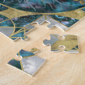 Levensboom - Yggdrasil - Marmer en Gold Legpuzzel (Zijkant)