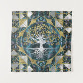 Levensboom - Yggdrasil - Marmer en Gold Wandkleed (Voorkant)